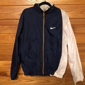 90s Navy Blue and White Nike Windbreaker